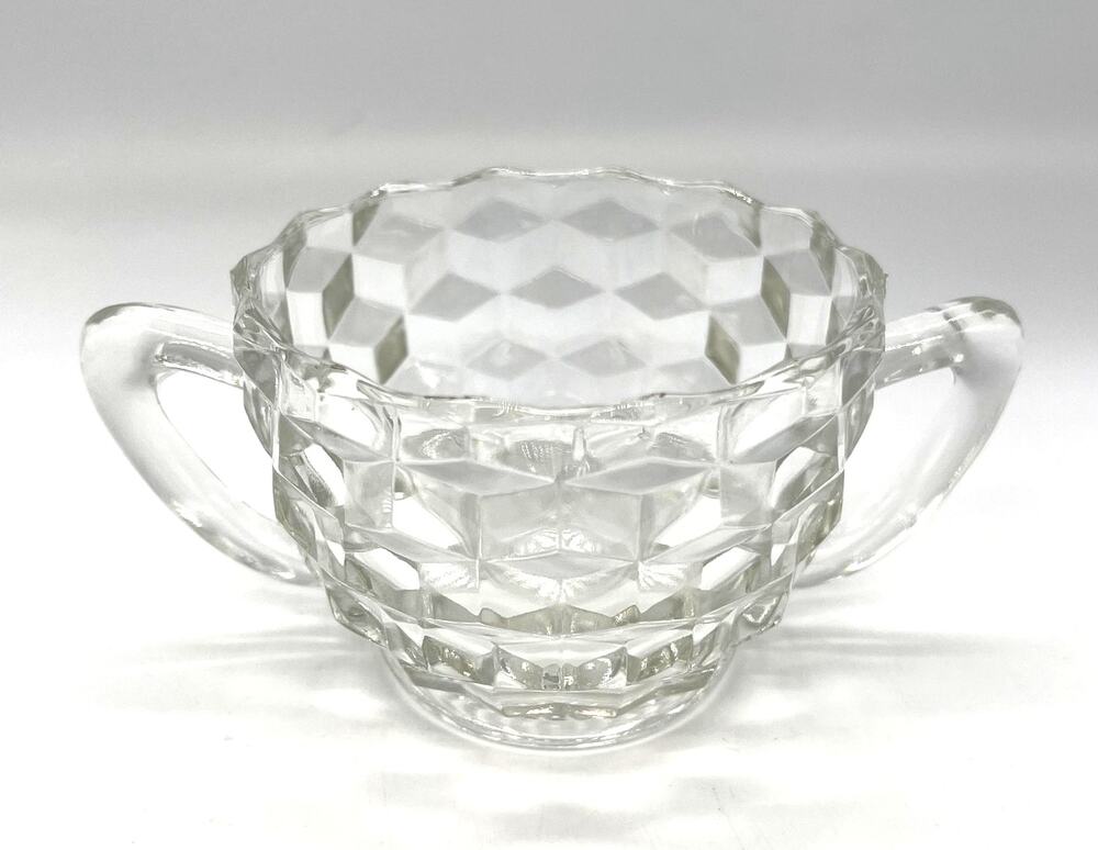 Vintage MCM Fostoria American Clear Glass Sugar Bowl